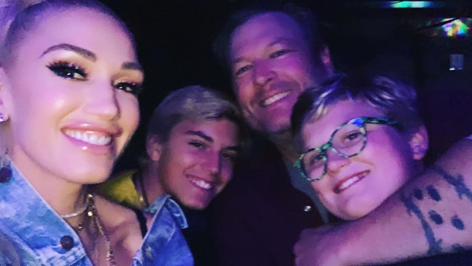 Gwen Stefani with her kids and Blake Shelton