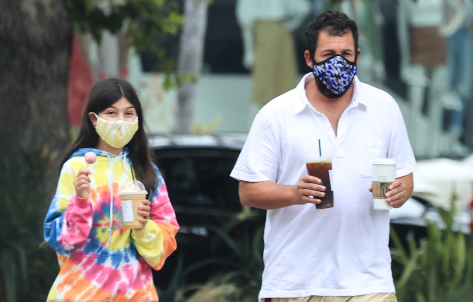Adam Sandler grabs a coffee with daughter Sunny at Starbucks