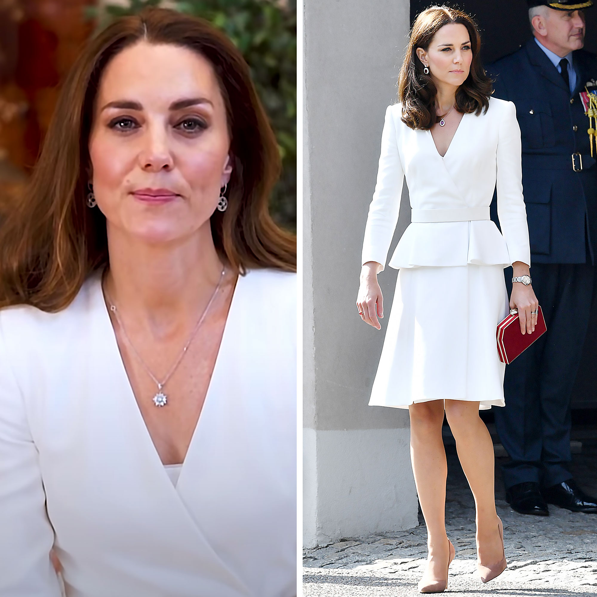 Kate Middleton wears White Lace Dress by Alexander McQueen in