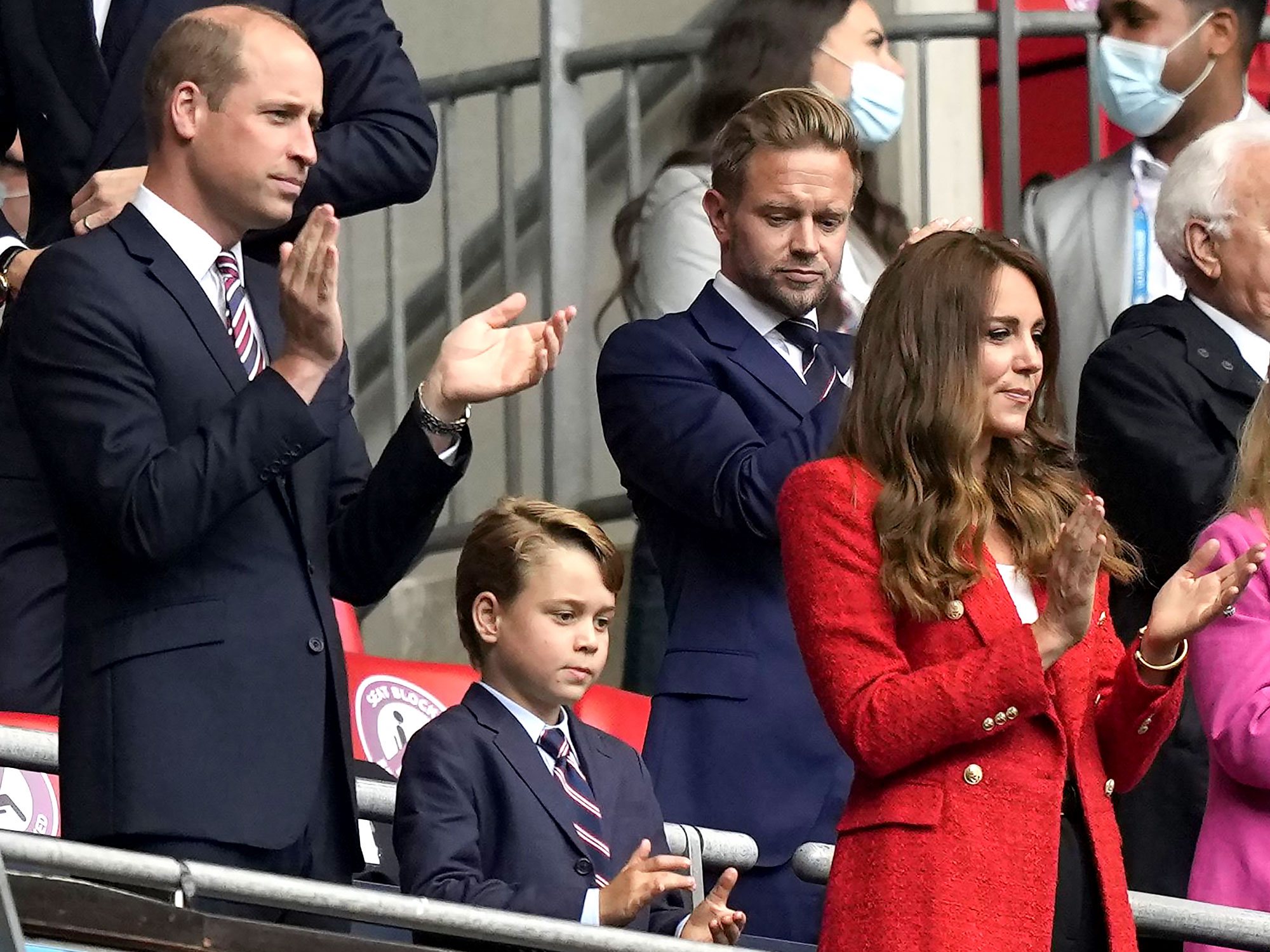 Prince William, George Wear Matching Suits at Soccer Game: Photos