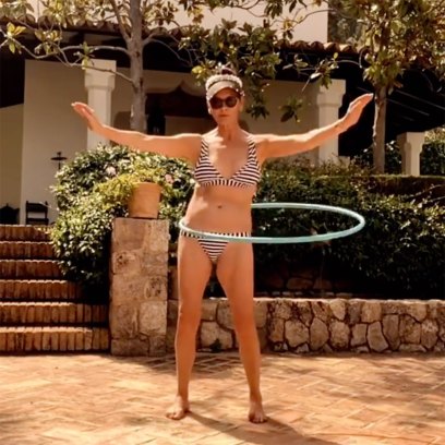 Celebrities Over 50 Flaunting Their Bikini Bodies Catherine Zeta Jones Striped Bikini