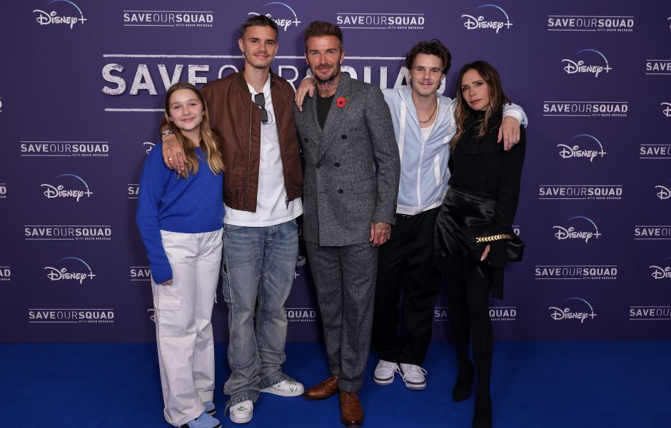 David and Victoria Beckham attend screening with their kids