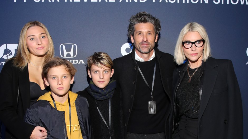 Patrick Dempsey and wife Jillian Fink pose with kids Talula, Darby and Sullivan