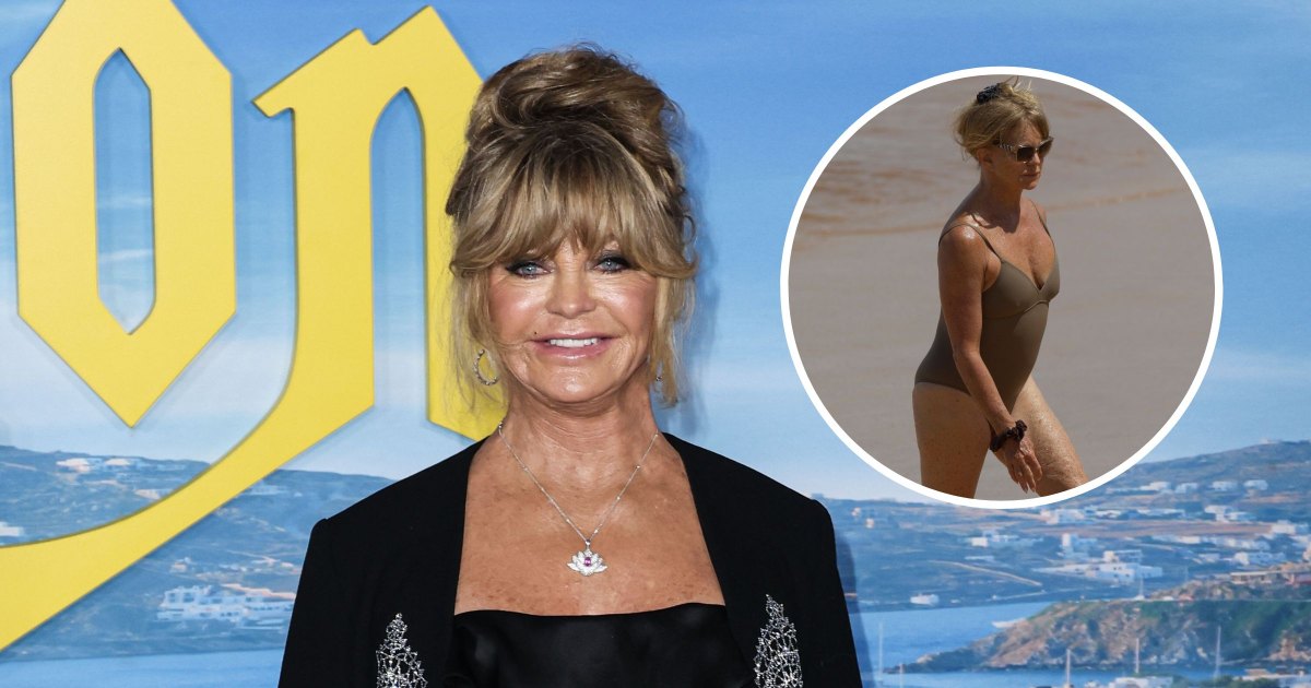 Goldie Hawn, 70, flaunts enviable figure in plunging gold swimsuit