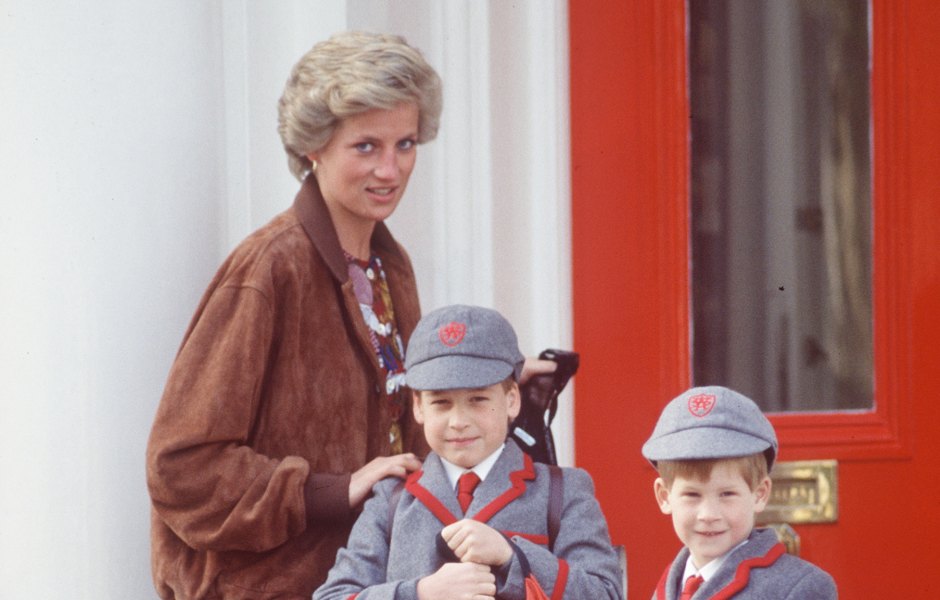 Princess Diana taking her kids to school