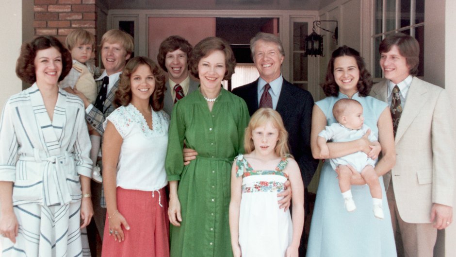 Jimmy Carter and wife Rosalynn Carter with their kids
