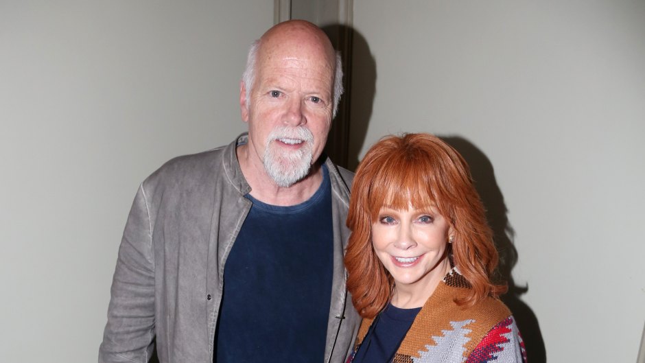 Reba McEntire and Rex Linn pose backstage at the new musical "Shucked" on Broadway