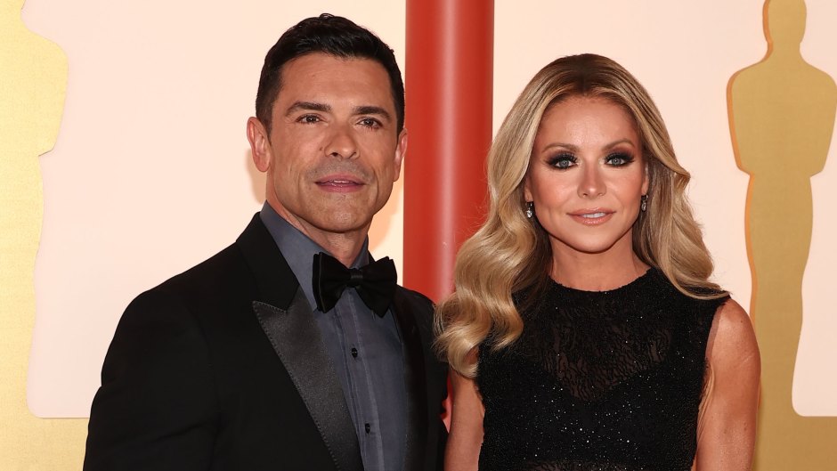 Kelly Ripa Wears Sheer Gown at 2023 Oscars With Mark Consuelos