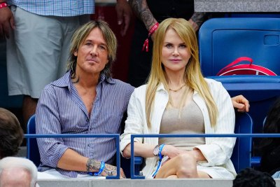 Nicole Kidman and Keith Urban sit together at tennis match