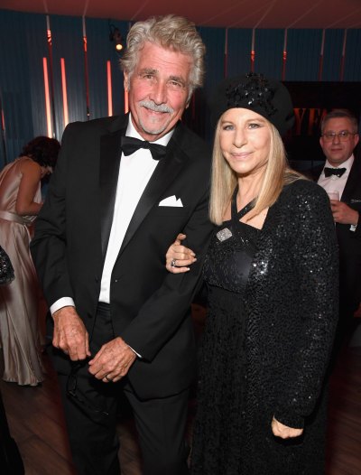 Barbra Streisand and James Brolin pose for a photo