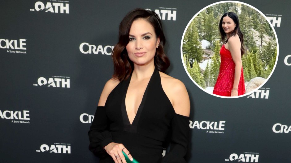 Katrina Law Goes Hiking in Lacy Slip Dress on Mountains