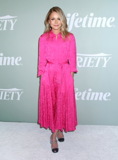 Kelly Ripa wears hot pink dress to event