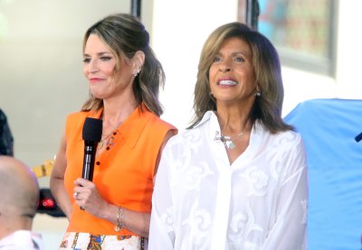 Savannah Guthrie and Hoda Kotb stand on 'Today' stage