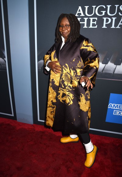 Whoopi Goldberg wears gold gown at Broadway event