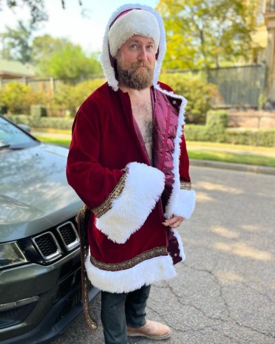 Ben Napier wears Santa Claus costume