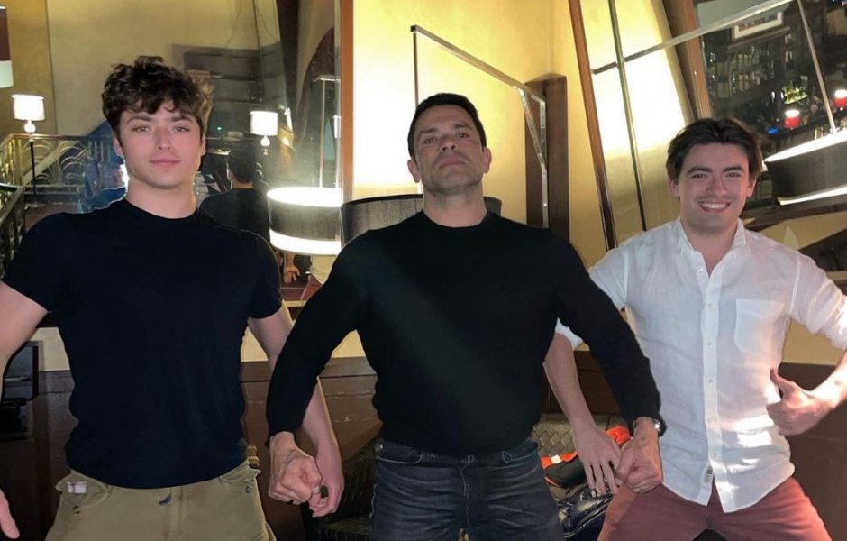 Mark Consuelos stands next to sons Michael and Joaquin