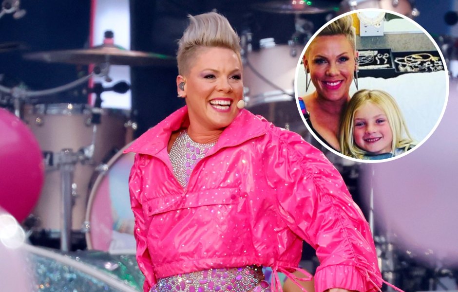 Pink performs in concert as son Jameson visits her on tour