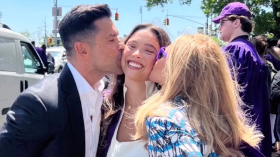 Kelly Ripa and Mark Consuelos pose with daughter Lola at her college graduation