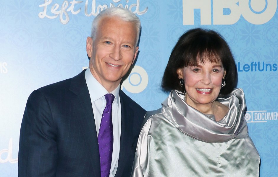Anderson Cooper and artist Gloria Vanderbilt attend the "Nothing Left Unsaid" New York premiere