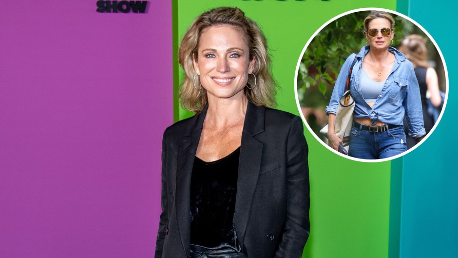 GMA's Amy Robach Bares Midriff in Denim Outfit in NYC [Photos]