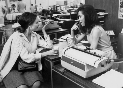 Mary Tyler Moore (right) with her costar Valerie Harper of the television series: The Mary Tyler Moore Show