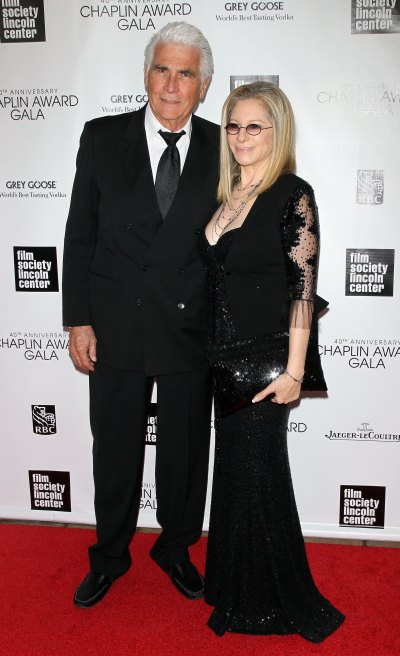 James Brolin and Barbra Streisand wear black outfits on the red carpet