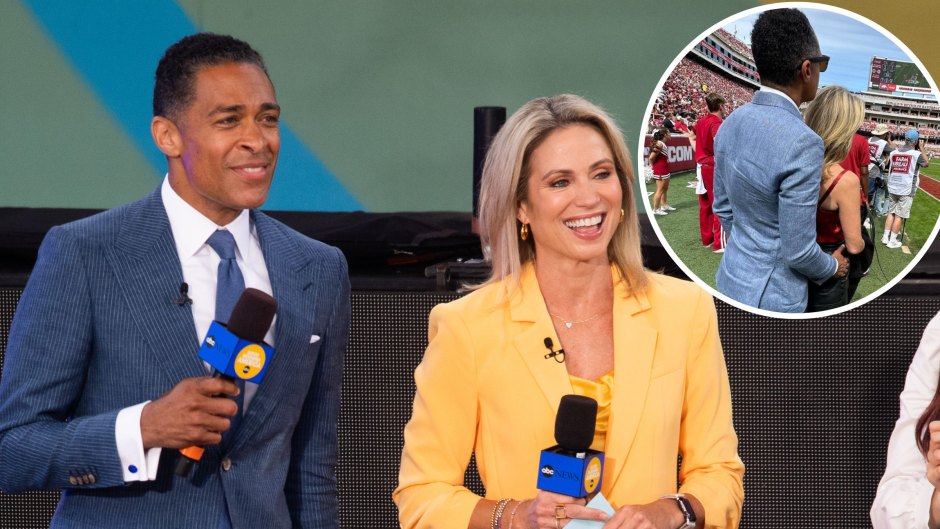 Amy Robach and T.J. Holmes Show PDA in New Photos at football game