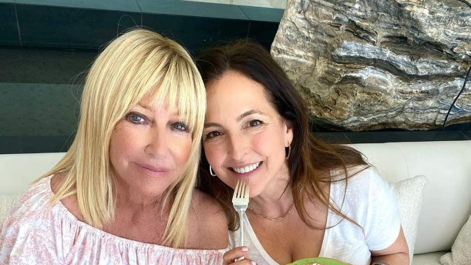 Suzanne Somers and Daughter-in-Law Caroline Somers Eating Salad