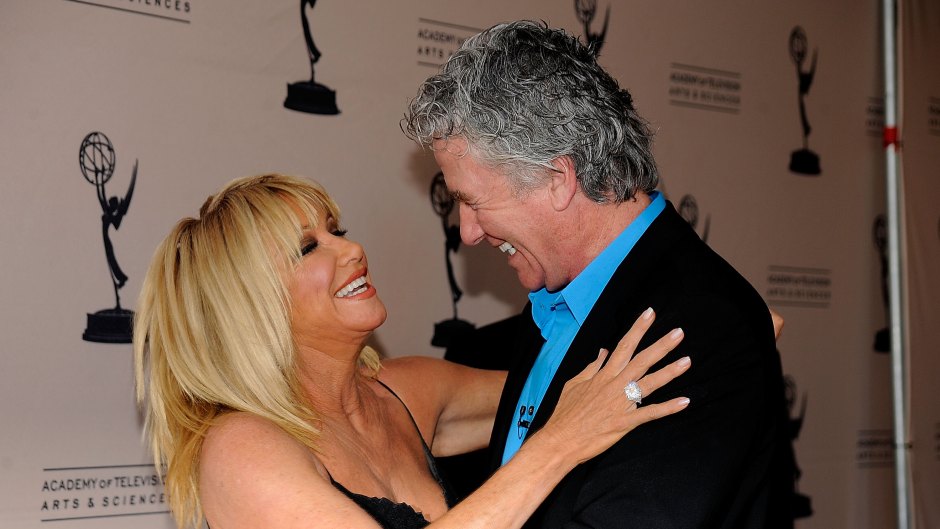 Suzanne Somers hugs Patrick Duffy