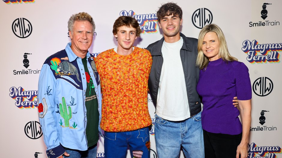 Will Ferrell and two eldest sons stand next to each other
