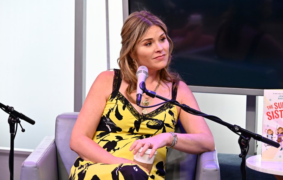 Jenna Bush Hager wears black and yellow dress during visit to radio station