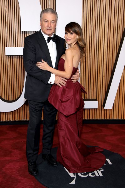 Alec Baldwin hugs wife Hilaria Baldwin on the red carpet