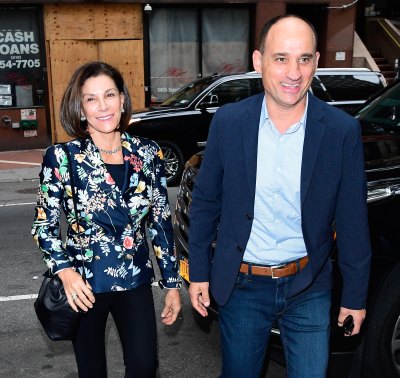 Hilary Farr and David Visentin walk next to each other