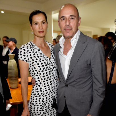 Annette Roque and ex-husband Matt Lauer pose together at event