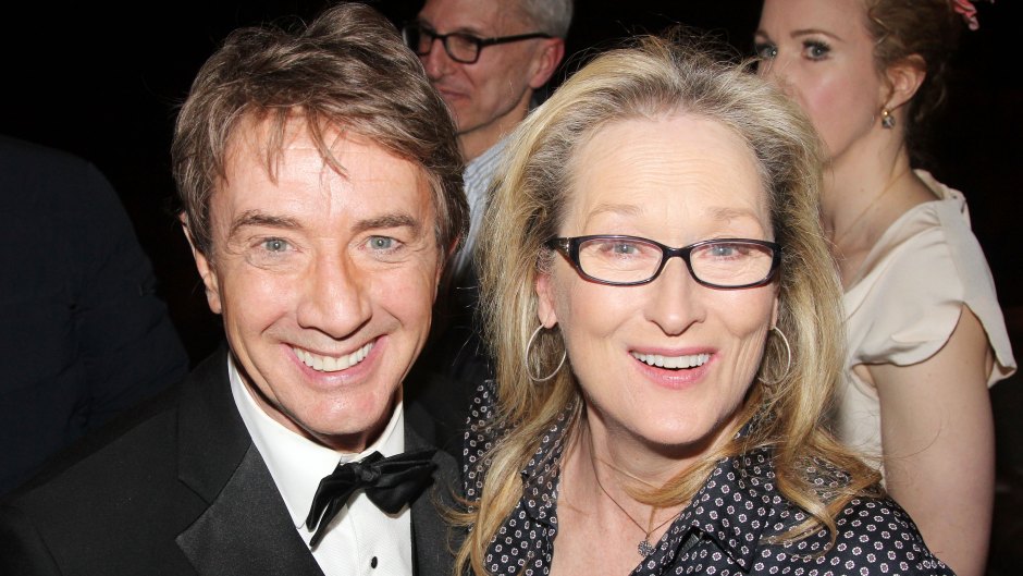 Meryl Streep and Martin Short smile in closeup