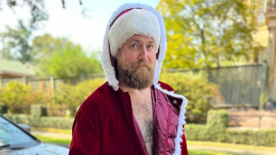 Ben Napier wearing a Santa Claus costume