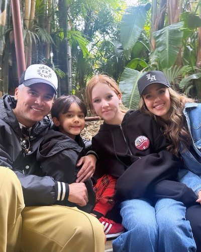 Jessica Alba with daughter Haven and son Hayes at Disneyland