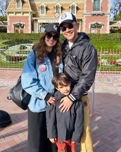 Jessica Alba and husband Cash Warren with son Hayes at Disneyland