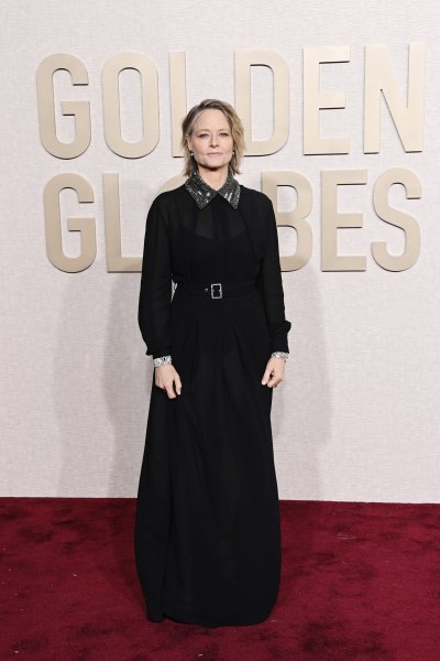Jodie Foster in a black dress at the Golden Globes