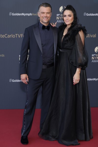 Josh Duhamel and Audra Mari on red carpet in black outfits
