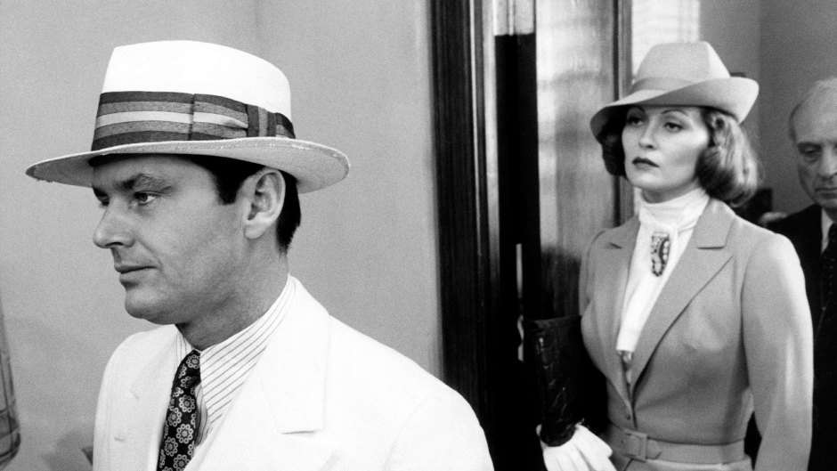 Jack Nicholson and Faye Dunaway in costume on set of 'Chinatown'