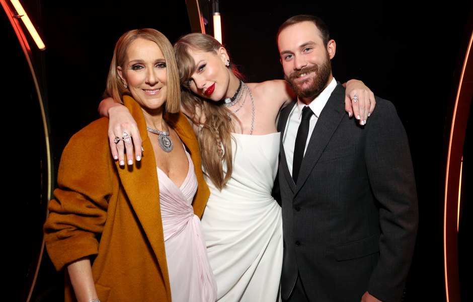 Celine Dion with son Rene-Charles and Taylor Swift