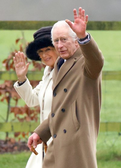 King Charles waves to onlookers
