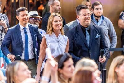 Savannah Guthrie stands with Carson Daly on Today