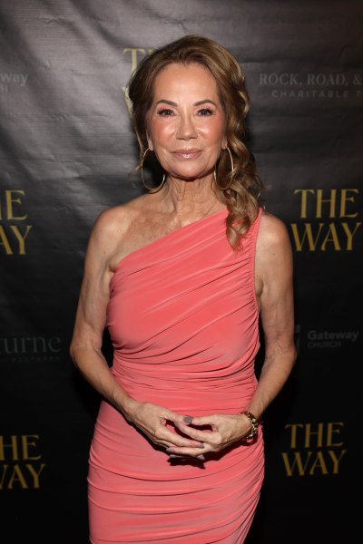Kathie Lee Gifford in a coral colored dress